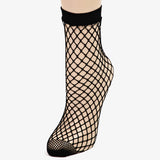 Black Fishnet Ankle Socks: BK
