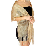Glitter Bling Shiny Dress Scarf Shawl: Black-Silver