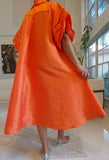 Ruffle Sleeve Swing Dress