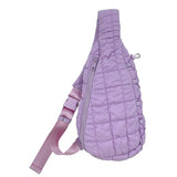 Quilted Stylish Lightweight Puffer Sling Bag: GRN / ONE SIZE