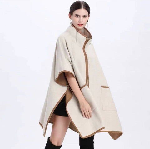 CP23106 Cascades Cape Coat: 06 Beige