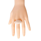 Cream Pearl Rounded Cocktail Ring: Cream / Gold / Stretch To Fit