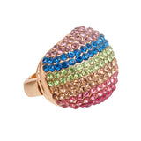 Rhinestone Rainbow Cocktail Ring