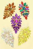 Floral Geo Shape Jeweled Cluster Brooch Pin : Multi-Colored