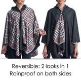 Black and Coco Plaid Rain & Travel Cape