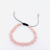 Hand Woven 6MM Natural Stone Stretch Bracelets - CS: Rose red striped agate / 6mm (stretchable)