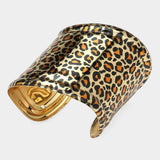 Leopard Printed Oversized Cuff Bracelet