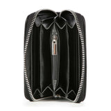 Rhinestone Petite Zip Around Wallet: Black