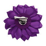 Pearl Pointed Flower Ribbon Brooch / Hair Clip: Purple