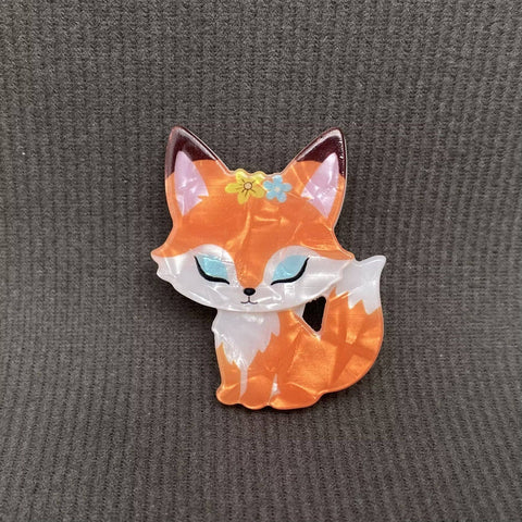 Acrylic Fox Brooch