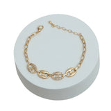 Gold Mariner Chain Bracelet: Clear / Gold / 7 + 1.5 inches
