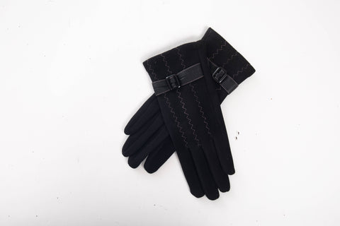 Women’s Classic Fashion Gloves with Buckle – 3 Colors: Black