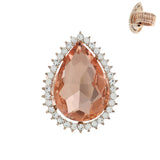 Tear Drop Gemstone Stretch Ring: Royal