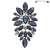 Floral Geo Shape Jeweled Cluster Brooch Pin : Multi-Colored