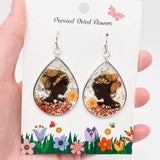 Bowtie Floral Decoration Beauty Girl Dangle Earring - PDF: Orange