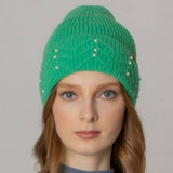 Women's Solid Color Peal Knitted Beanie Hat: LAV / One Size
