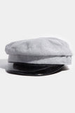 Faux Leather Trim Cabbie Cap: BU