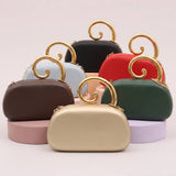 Spiral Handle Oval Evening Clutch: BK