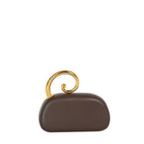 Spiral Handle Oval Evening Clutch: BK