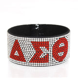 DST Sorority Clear Rhinestone Magnetic Bracelet: Clear / Rhodium / 7.75 x 1.5 inches