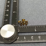 'FUCK OFF' Stainless Steel Ear Studs: Steel color
