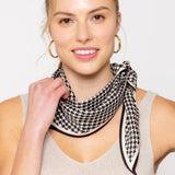 Houndstooth Pattern Print Light Weight Scarf : BLK / ONE SIZE