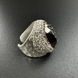 Druzy Rhinestone Alloy Rings: Gold-Gun Metal