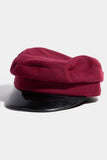 Faux Leather Trim Cabbie Cap: GR