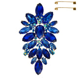 Floral Geo Shape Jeweled Cluster Brooch Pin : Christmas