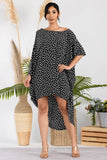 HH735R-PATTERN - Cold Shoulder Cover Up Dress: One Size / IVORY