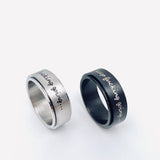 "Keep Fucking Going" Rotatable Stainless Steel Ring: Black / 9