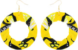Woven African Print Bib Necklace & Earring Set: Fuchsia