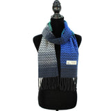 CM65-4 - One Dozen Multi Blue Cashmere Feel Scarves