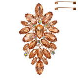 Floral Geo Shape Jeweled Cluster Brooch Pin : Multi-Colored