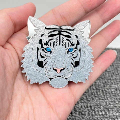 Acrylic Tiger Head Brooch