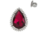 Tear Drop Gemstone Stretch Ring: Royal