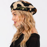 Camo Knit Beret Hat