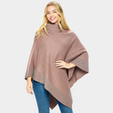Bling Border Solid Neck Poncho
: BK-J