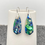 Colored Emperor Stone Geometric Agate Chakra Earrings - CS: F