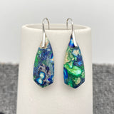 Colored Emperor Stone Geometric Agate Chakra Earrings - CS: C