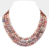 Chunky Metal Ball Beaded Faux Leather Magnetic Necklace: CGS