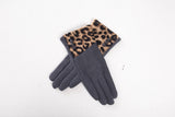 Women’s Leopard Cuff Winter Gloves – 3 Colors: Beige