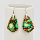 Colored Emperor Stone Geometric Agate Chakra Earrings - CS: B