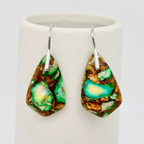 Colored Emperor Stone Geometric Agate Chakra Earrings - CS: F
