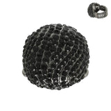 Crystal Rhinestone Pave Dome Stretch Ring: Zebra