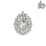 Drop Gem Stone Stretch Ring: Burgundy