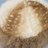 Deer Fawn Print Marled Fur Trim Bucket Hat: LBR