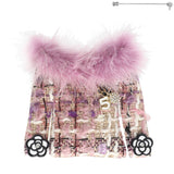 Fashionista Faux Fur Collared Cardigan Brooch Pin: White