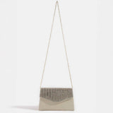 Rhinestone Trim Envelope Clutch Bag: S