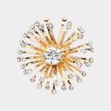 Stone Pointed Starburst Adjustable Ring: Gold